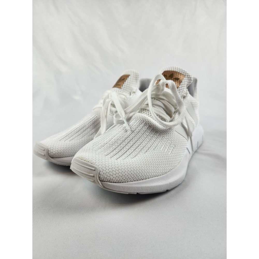Adidas Originals Swift Run Women's 10 White Rose Gold Knit Walking Sneakers